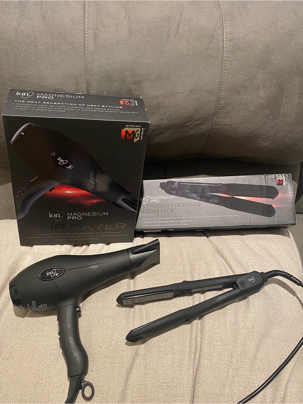 ION Magnesium Flat Iron 1.25 Inch & Magnesium Blow Dryer